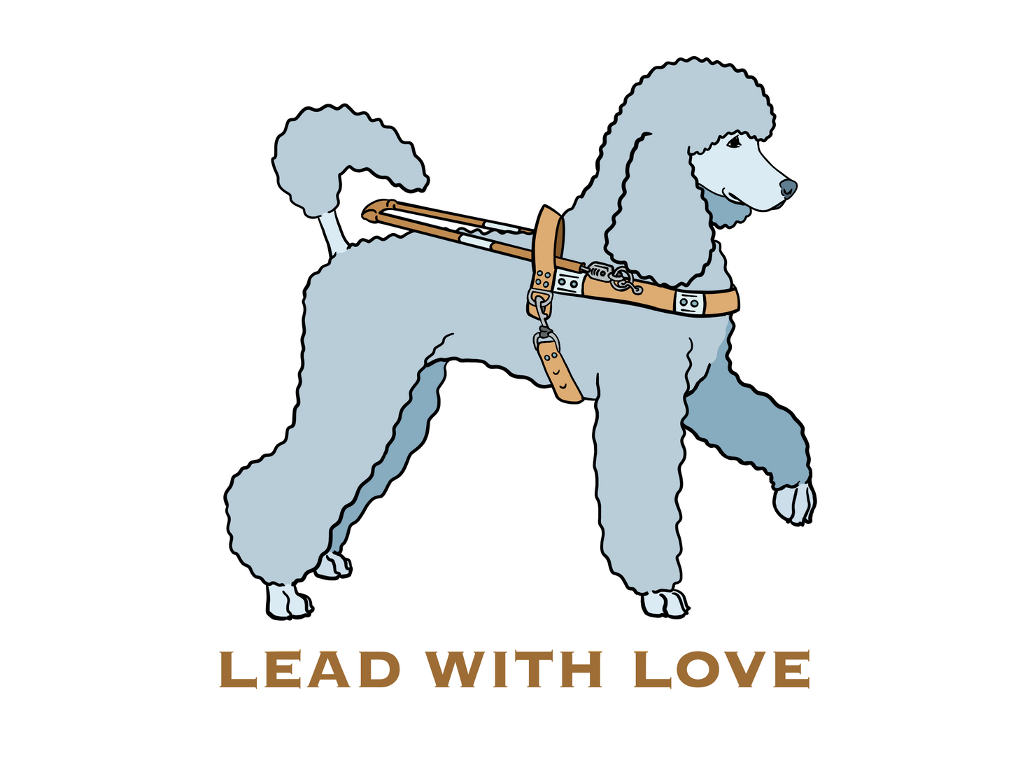 "Lead With Love" Standard Poodle Guide Dog Magnet
